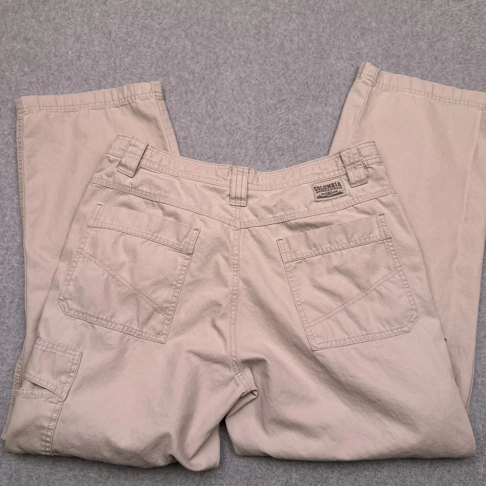 Columbia‎ Flex ROC Pants Men's 33x30 Beige Hiking Utility Heavyweight Cotton